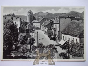 Walbrzych, Waldenburg, Sobięcin, street, 1935