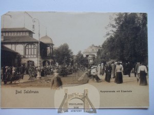 Szczawno Zdroj, Bad Salzbrunn, promenade in the cure garden, circa 1900.