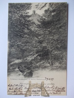 Książ, Furstenstein, Świebodzice, Pełcznica River Gorge, view of the castle, 1899