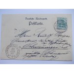Książ, Furstenstein, jednobarwna litografia, zamek, 1903