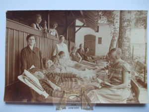 Sokolowsko, Gorbersdorf, sanatorium, bather, private card, ca. 1920