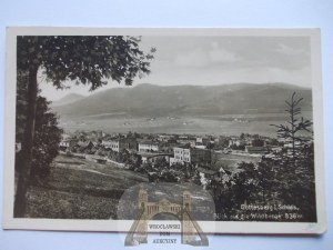 Boguszów Gorce, Gottesberg, panorama, ca. 1940 (mailed 1948).