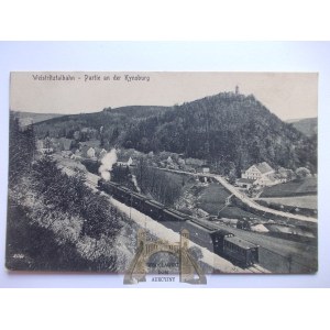Zagórze Śląskie, Kolej Bystrzycka, pociąg, ok. 1908