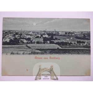 Świebodzice, Freiburg, panorama w świetle księżyca, ok. 1900