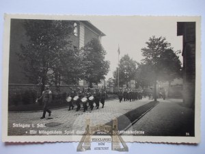 Strzegom, Striegau, street, army march, 1940