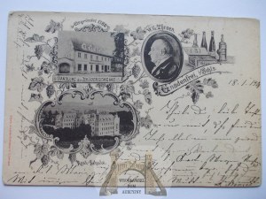 Pilawa, Gnadenfrei, school, store, 1900