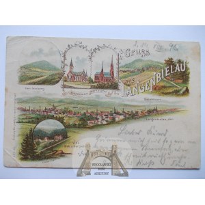 Bielawa, Langenbielau, litografia, 1898