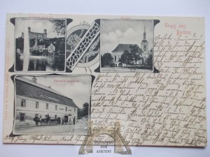 Byczeń near Ząbkowice Śląskie, Ziębice, Kamieniec Ząbkowicki, church, inn, 1903