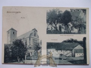 Laski near Zloty Stok, church, farm, store, 1926