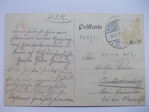 Osina near Ziębice, palace, inn, school, church, 1912