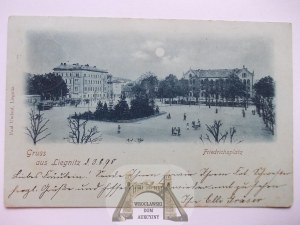 Legnica, Liegnitz, Slavic Square, moonlight, 1898