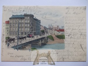 Legnica, Liegnitz, bridge, townhouse, 1899