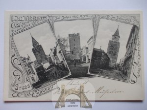 Chojnów, Haynau, Weavers' Tower in 3 views, 1903