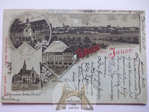 Jawor, Jauer, lithograph of the moon, ca. 1900 (mailed 1915)