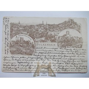 Bolków, Bolkenhain, jednobarwna litografia, vorlaufer, 1895
