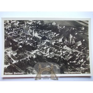 Świerzawa, Schonau, panorama lotnicza, ok. 1935