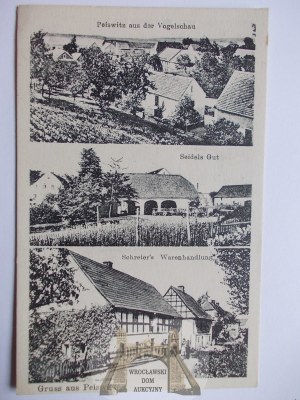 Pyskowice near Zlotoryja, farmhouse, store, panorama,