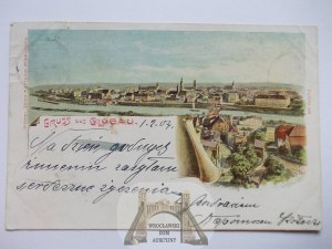 Glogow, Glogau, panorama, gruss, 1904
