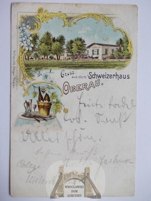 Glogow, Glogau, Cowshed, Swiss, lithograph, 1906