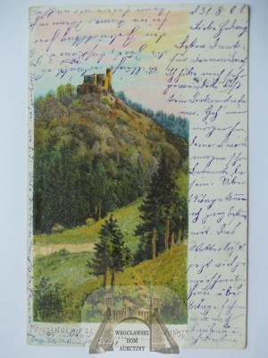Jelenia Góra, Sobieszów, Chojnik castle, covered with brocade, 1901