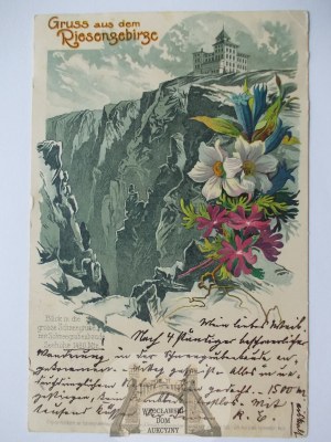 Giant Mountains, Riesengebirge, Snowy Kells, lithograph by Oskar Keil, 1900