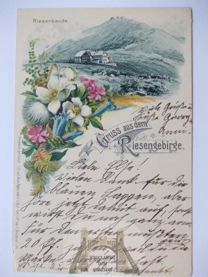 Giant Mountains, Riesengebirge, Snow Mountain, lithograph by Oskar Keil, 140