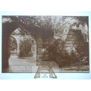 Lwówek Śląski, Lowenberg, ruiny bastionu, ok. 1920