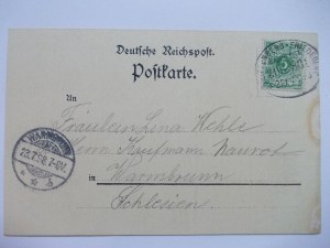 Gryfów Śląski, Greiffenberg, brewery, palace, lithograph, 1898