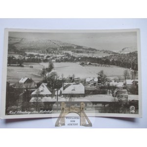 Świeradów Zdrój, Bad Flinsberg, dworzec w zimowej szacie, ok. 1940, (wysłana w 1967)