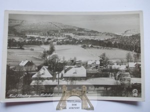 Swieradow-Zdroj, Bad Flinsberg, railway station in its winter coat, ca. 1940, (mailed 1967)