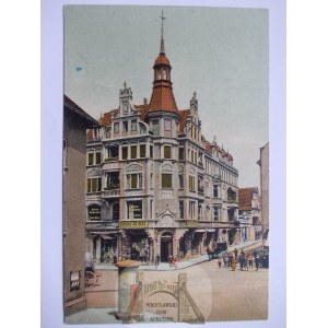 Bolesławiec, Bunzlau, dom handlowy Bruno Heinze, życzenia noworoczne, 1908