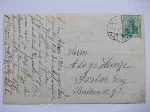 Nowogrodziec near Boleslawiec, celebration in the Market Square, private card, ca. 1912