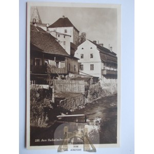 Bystrzyca Kłodzka, Habelschwerdt, nad rzeką, wydawca Marx, ok. 1930