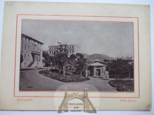 Lądek Zdrój, Bad Landeck, combined spa,light print on cardboard, ca. 1890