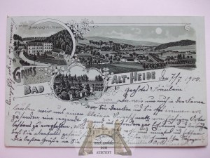 Polanica Zdrój, Bad Altheide, one-color lithograph, 1900