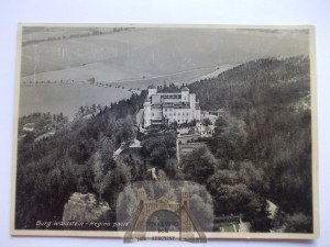 Szczytna Slaska, castle, aerial panorama, ca. 1940.