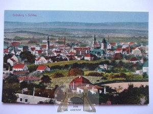 Zielona Gora, Grunberg, panorama, ca. 1914