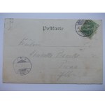 Nowa Sól, Neusalz, litografia w liściu, 1901