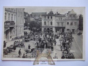 Wschowa, Fraustadt, Market Square on market day, 1932