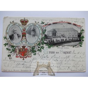 Żagań, Sagan, zamek, para książęca, 1917
