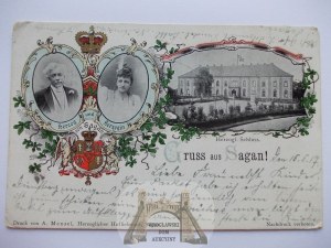 Żagań, Sagan, castle, princely couple, 1917