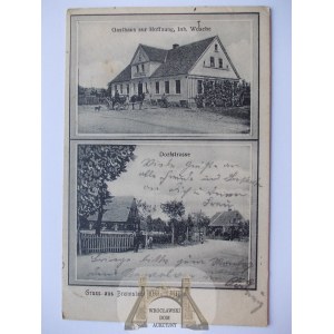 Pożarów k. Żagań, ulica, gospoda, 1909