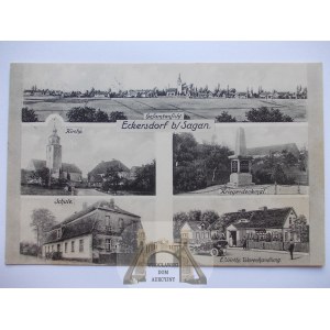 Bożanów k. Żagań, kościół, pomnik, sklep, 1920
