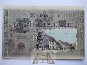 Jasień near Żary, view in banknote, 1910