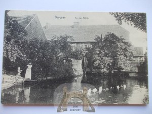 Ośno Lubuskie, Drossen, mill, 1910