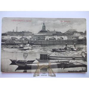 Gorzów Wielkopolski, Landsberg, Warta, statki, 1915