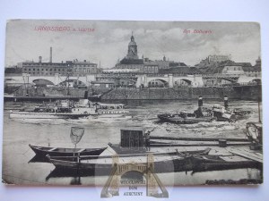 Gorzow Wielkopolski, Landsberg, Warta, ships, 1915