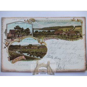 Dobiegniew, Woldenberg, gospoda Freischutz, litografia, 1899