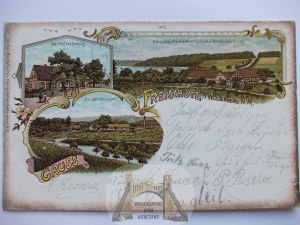 Dobiegniew, Woldenberg, Freischutz inn, lithograph, 1899