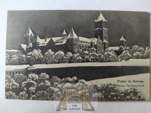 Poznan, castle, winter panorama 1915